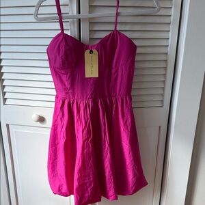 Band of the free corset style Pink balloon hem Strappy Dress